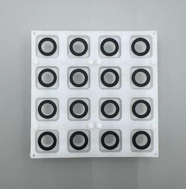 Silicone Elastomer 4x4 Button Keypad - for 3mm LEDs