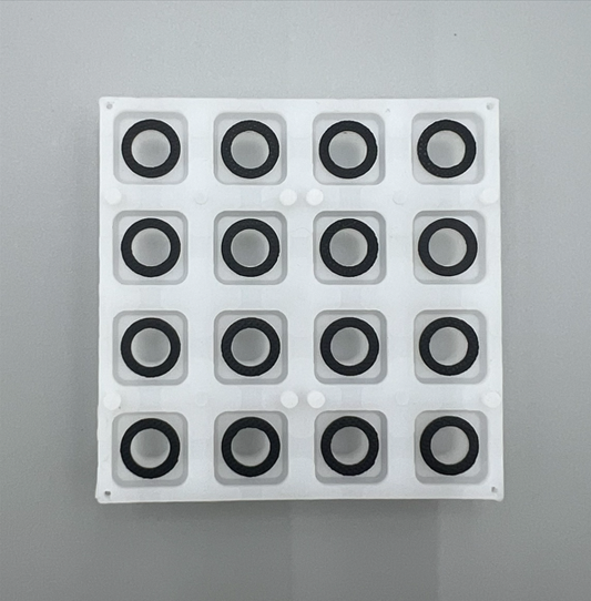Silicone Elastomer 4x4 Button Keypad - for 3mm LEDs